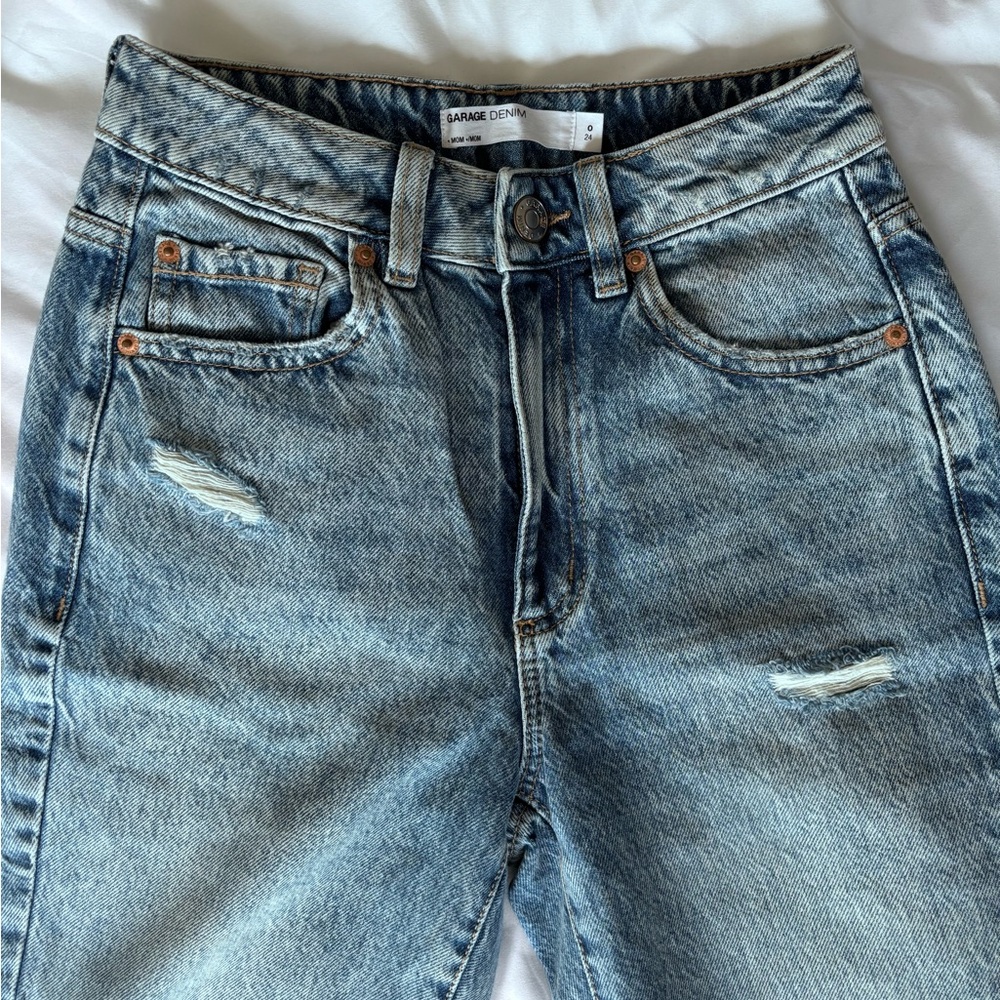 Garage Blue Relaxed Jeans with Vintage Fade